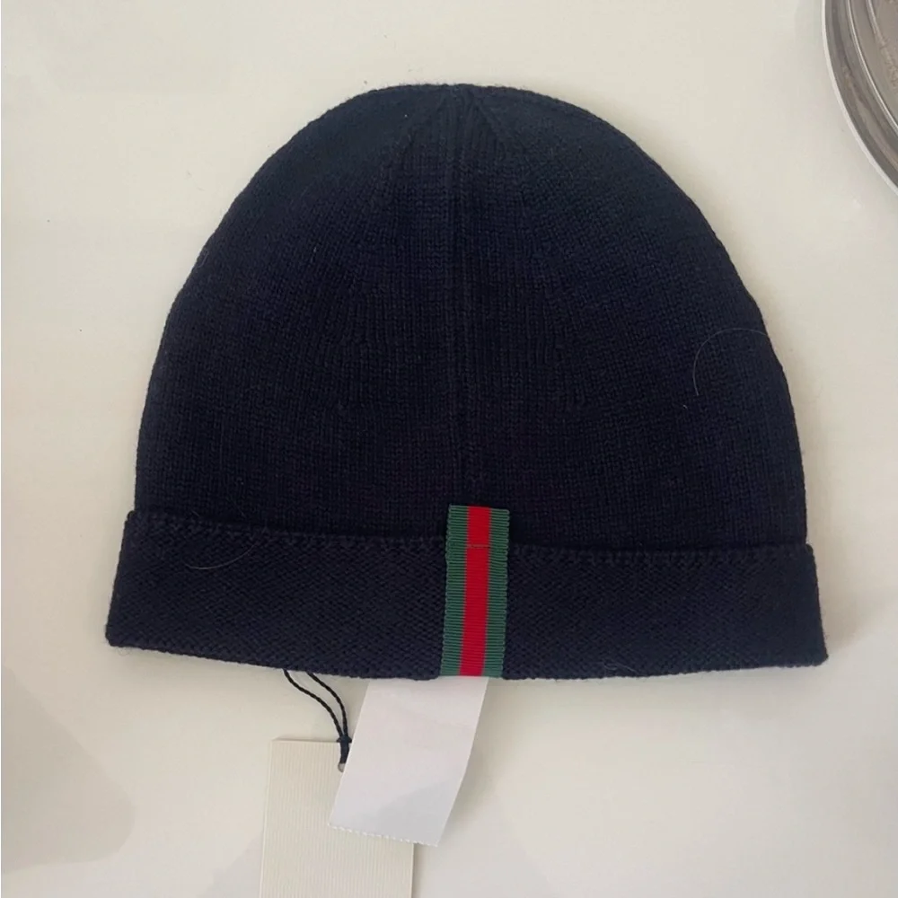 NWT Gucci LOVED Navy Blue Beanie Hat - Picture 11 of 11